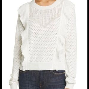 🆕👚JOIE White Pointelle Sweater - L
